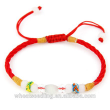 Hot Selling Rope Bracelet With Jade Stone Parts Handicraft Woven Bracelet